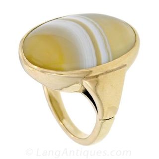 Artistic Banded Agate Ring
