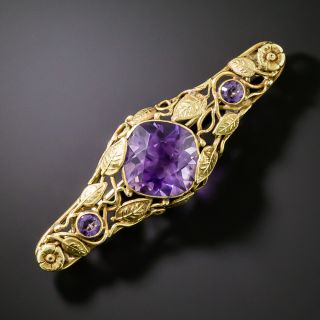 Arts and Crafts Amethyst Brooch - 2