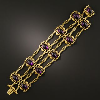 Arts and Crafts Amethyst Cabochon Bracelet by Lebolt - 2