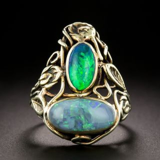 Arts and Crafts Double Opal Ring - 2