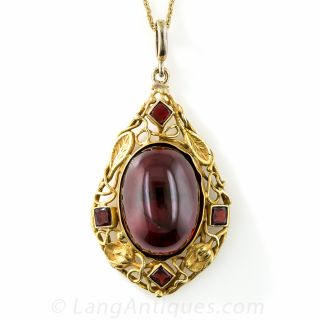 Arts and Crafts Garnet Pendant