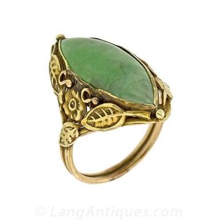Arts and Crafts Jade Ring