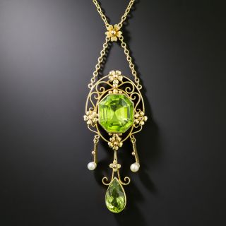 Arts and Crafts Peridot Necklace - 3