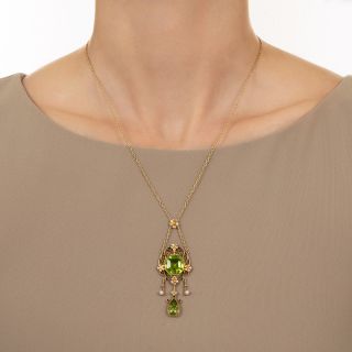 Arts and Crafts Peridot Necklace
