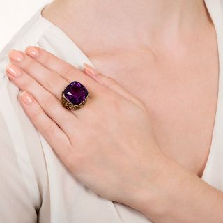 Arts & Crafts 30 Carat Amethyst Ring