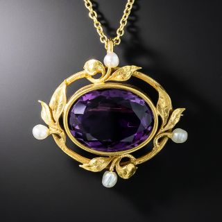Arts & Crafts Amethyst Pendant/Brooch by Carter, Gough & Co. - 2