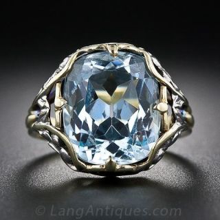 Arts & Crafts Aquamarine Ring