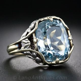 Arts & Crafts Aquamarine Ring