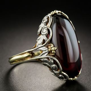 Arts & Crafts Cabochon Garnet Ring 