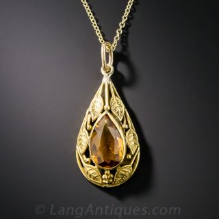 Arts & Crafts Citrine Pendant