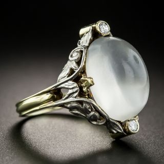 Arts & Crafts Moonstone and Diamond Ring by Allsopp Brothers