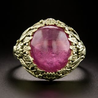 Arts & Crafts Pink Tourmaline Cabochon Ring - 3