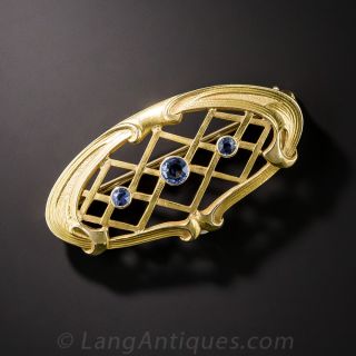Arts & Crafts Sapphire Brooch