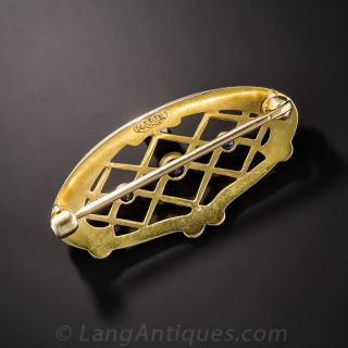 Arts & Crafts Sapphire Brooch