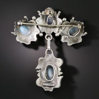Arts & Crafts Sterling Silver Moonstone Pin-Pendant