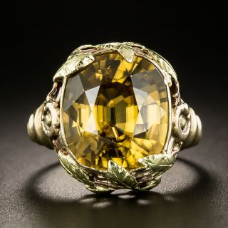 Arts & Crafts Yellow Zircon Tri-Color Ring - 2