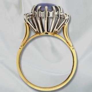 Australian Blue Opal and Diamond Ring