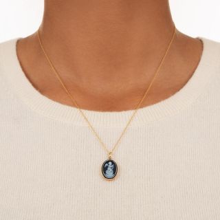 Australian Late-Victorian Angel Cameo Pendant by G.H. Palfrey                                                                                                                                                                                     