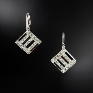 Austrian Art Deco Onyx and Diamond Earrings - 2