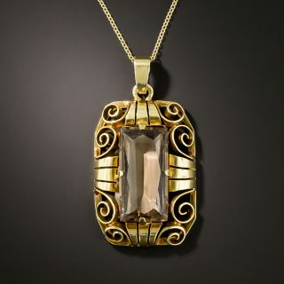 Austrian Art Nouveau Smoky Quartz Pendant  - 2