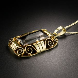 Austrian Art Nouveau Smoky Quartz Pendant 