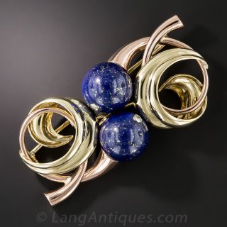 Austrian Retro Lapis Brooch