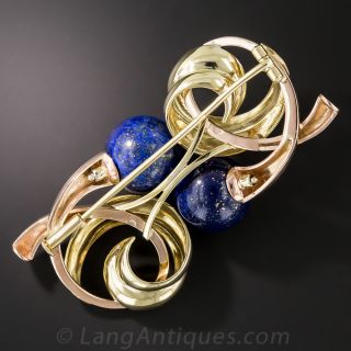 Austrian Retro Lapis Brooch