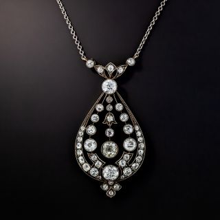 Austro-Hungarian Antique Diamond Pendant Necklace  - 0
