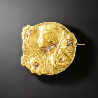Austro-Hungarian Art Nouveau Brooch with Diamonds - 2