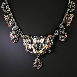 Austro-Hungarian Garnet Enamel Necklace - 3
