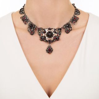 Austro-Hungarian Garnet Enamel Necklace