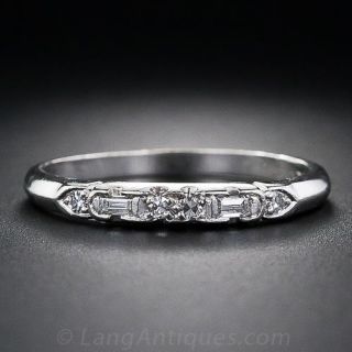 Baguette and Diamond Petite Wedding Band