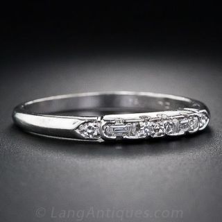 Baguette and Diamond Petite Wedding Band