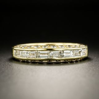 Baguette and Round Diamond Band Ring - Size 8 1/4 - 2