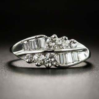 Baguette and Round Diamond Band Ring - 1