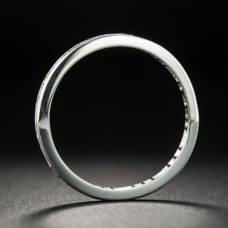 Baguette and Round Diamond Platinum Eternity Band - Size 6 3/4