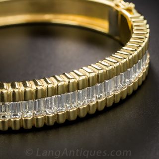 Baguette Diamond Bangle Bracelet