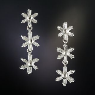 Baguette Diamond Dangle Earrings - 2