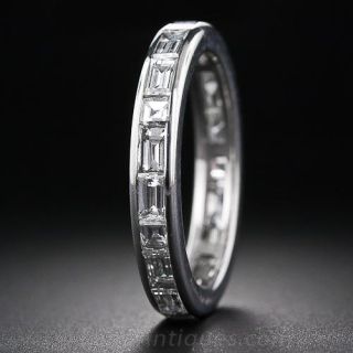 Baguette Diamond Eternity Wedding Band - Size 7 - 1