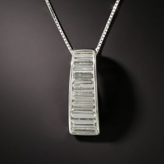 Baguette Diamond Pendent Necklace - 1
