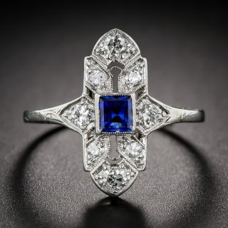 Baily, Banks & Biddle Platinum, Sapphire and Diamond Art Deco Dinner Ring