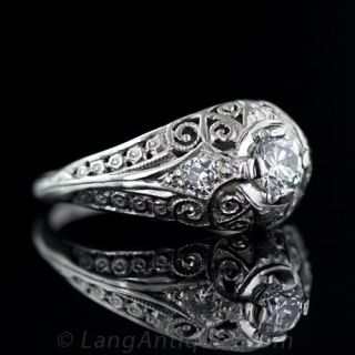 Beautiful Platinum Filigree .25 Carat Diamond Ring