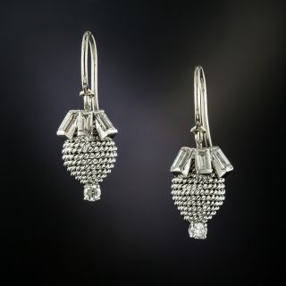 Beehive Baguette Diamond Ear Drops - 3