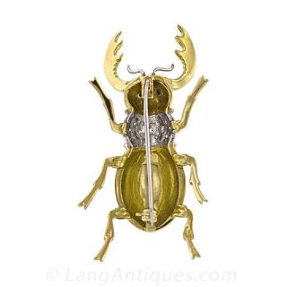 Bejewelled Beetle Brooch