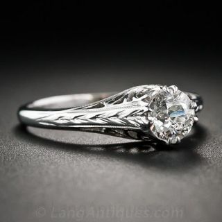 Belais Brothers 18k White Diamond Filigree Ring