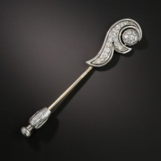 Belle Epoque Diamond Scroll Stick Pin - 2