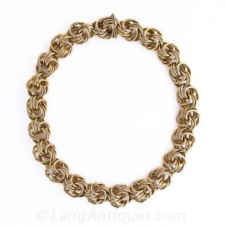 Big Bold Spiral Gold  Necklace