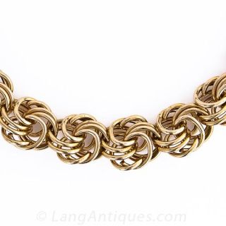 Big Bold Spiral Gold  Necklace