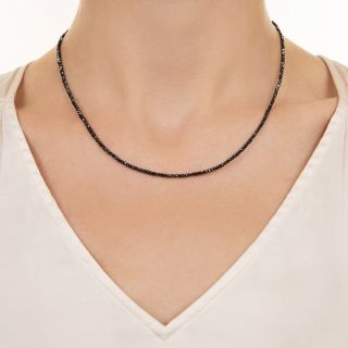  Black Diamond Faceted Bead Necklace