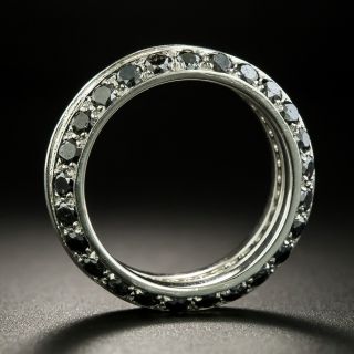 Black & Golden Diamond Eternity Wedding Band -- Size 5 3/4